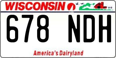 WI license plate 678NDH