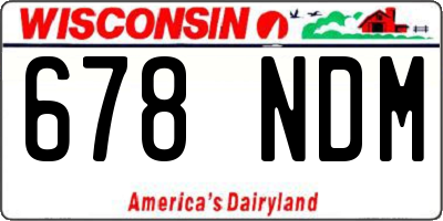 WI license plate 678NDM