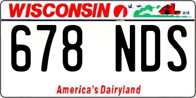 WI license plate 678NDS