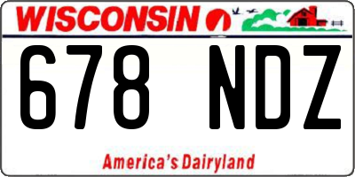 WI license plate 678NDZ