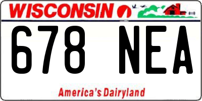 WI license plate 678NEA