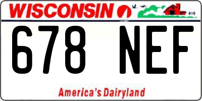 WI license plate 678NEF