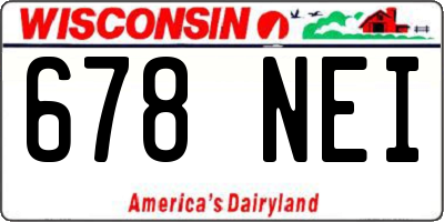 WI license plate 678NEI