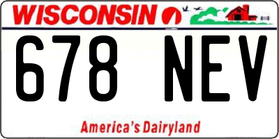 WI license plate 678NEV