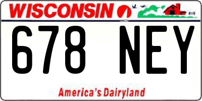 WI license plate 678NEY