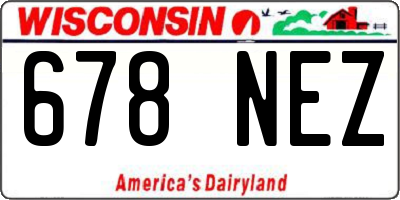 WI license plate 678NEZ