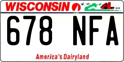 WI license plate 678NFA