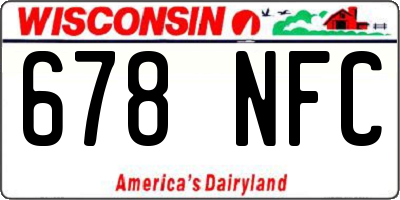 WI license plate 678NFC