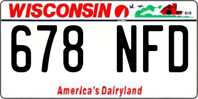WI license plate 678NFD