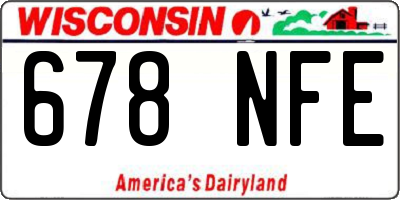 WI license plate 678NFE