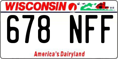WI license plate 678NFF