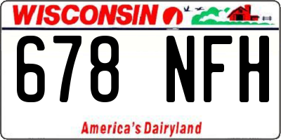 WI license plate 678NFH