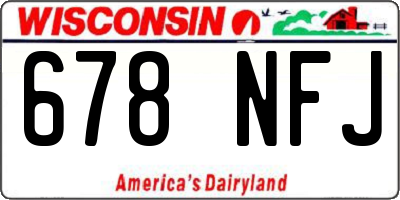 WI license plate 678NFJ