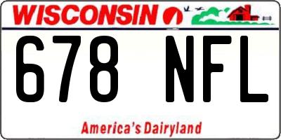 WI license plate 678NFL