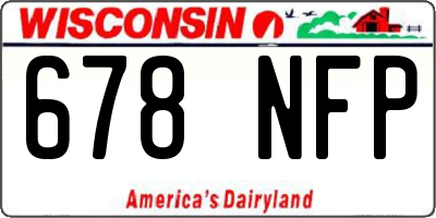WI license plate 678NFP