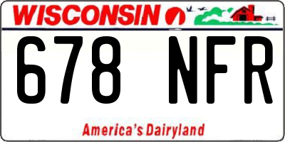 WI license plate 678NFR