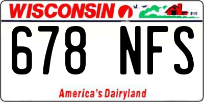 WI license plate 678NFS
