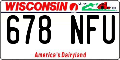 WI license plate 678NFU