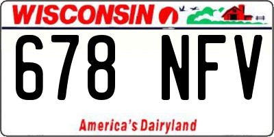 WI license plate 678NFV