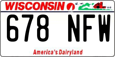 WI license plate 678NFW