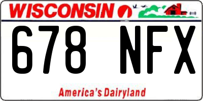 WI license plate 678NFX
