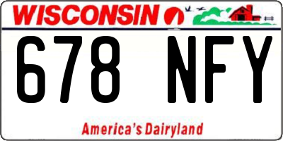 WI license plate 678NFY