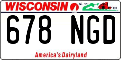 WI license plate 678NGD