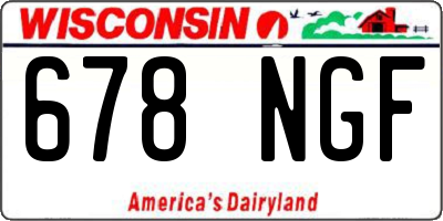 WI license plate 678NGF