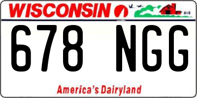 WI license plate 678NGG