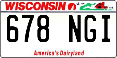 WI license plate 678NGI
