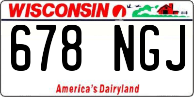 WI license plate 678NGJ