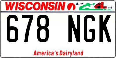 WI license plate 678NGK