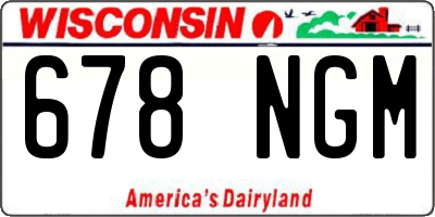 WI license plate 678NGM