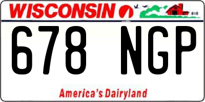 WI license plate 678NGP