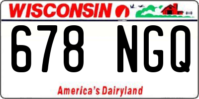 WI license plate 678NGQ
