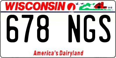 WI license plate 678NGS