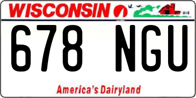 WI license plate 678NGU