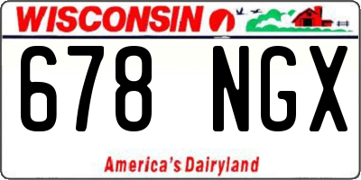 WI license plate 678NGX