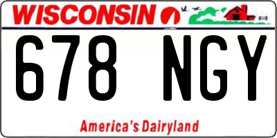 WI license plate 678NGY