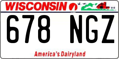 WI license plate 678NGZ