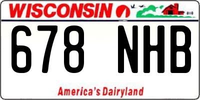 WI license plate 678NHB