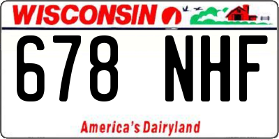 WI license plate 678NHF