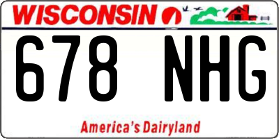 WI license plate 678NHG