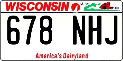 WI license plate 678NHJ
