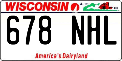 WI license plate 678NHL