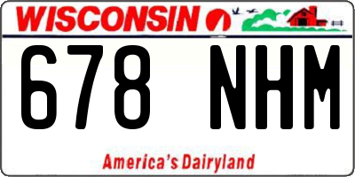 WI license plate 678NHM