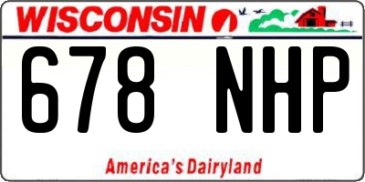 WI license plate 678NHP