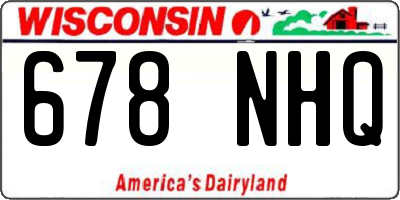 WI license plate 678NHQ