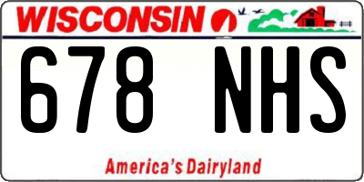 WI license plate 678NHS