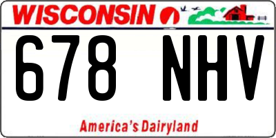WI license plate 678NHV